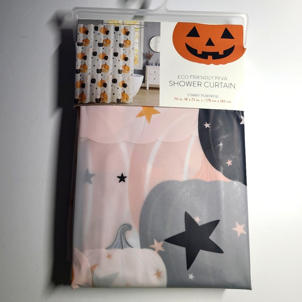 Eco friendly Piva Shower Curtain Fall Halloween Pumpkins